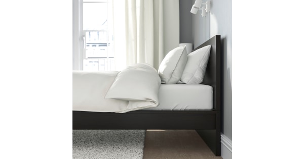 IKEA Malm Queen size Bed 166cm x 209cm Black Brown Luroy